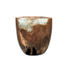 Teak Root & Cracked Resin Round Stool- Silver Grey