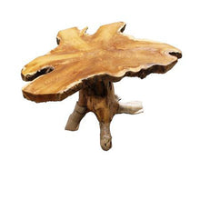 Teak Wood Slice Live Edge Accent Tables