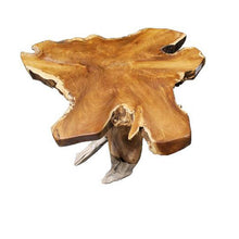 Teak Wood Slice Live Edge Accent Tables