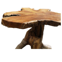 Teak Wood Slice Live Edge Accent Tables