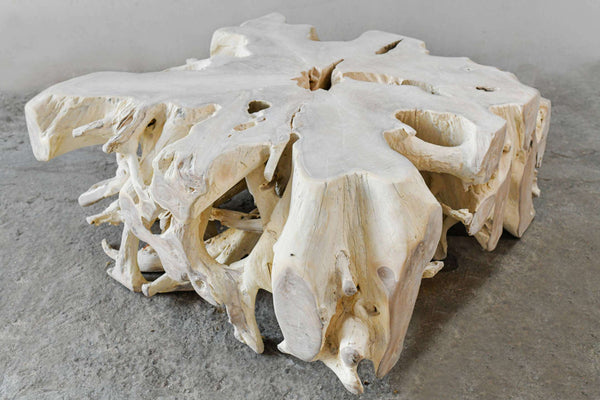 Custom Bleached Coffee Table- Teak wood Square- 1m x 1m x45 cm | ModishStore | Coffee Tables