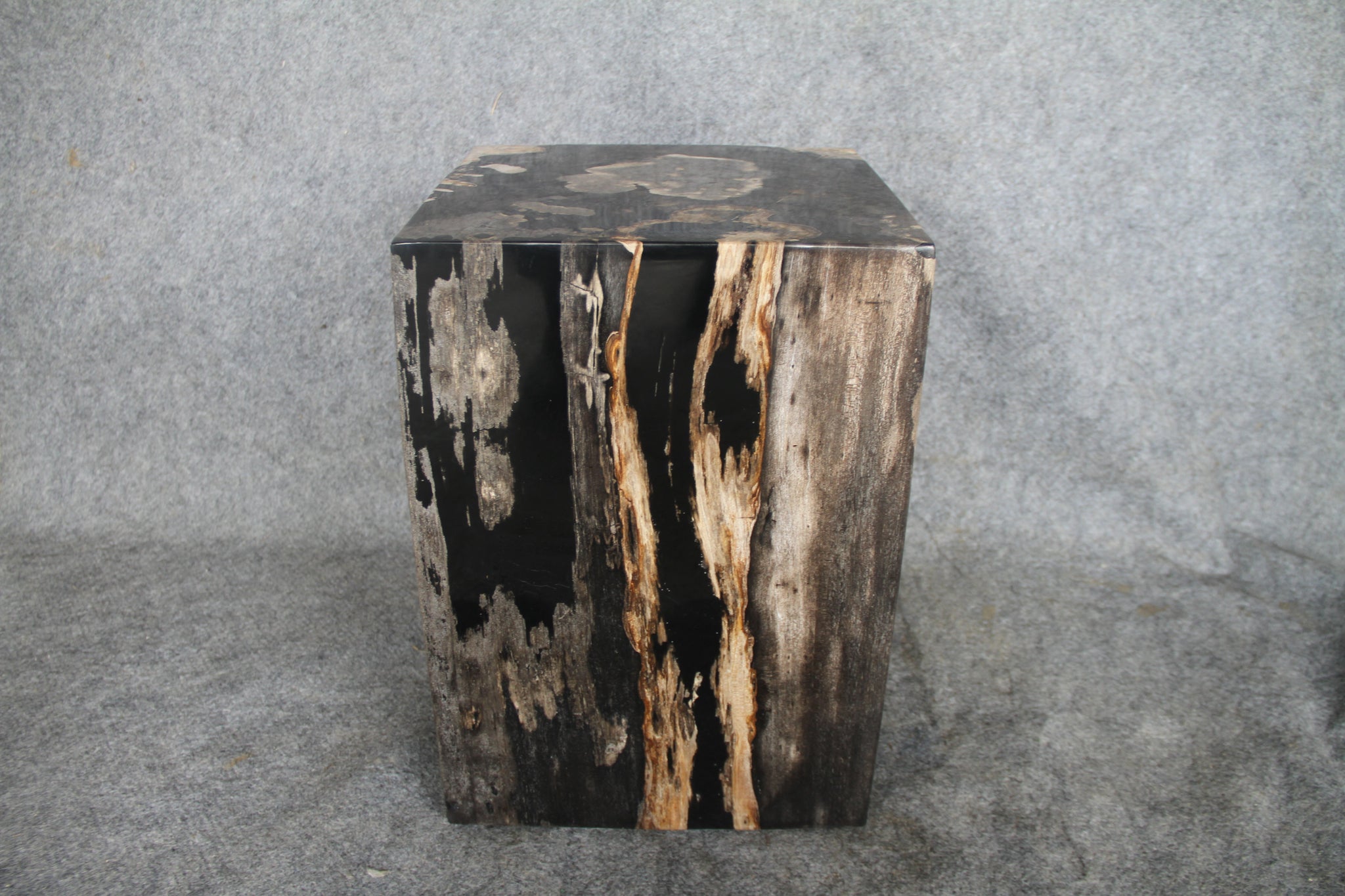 Square Petrified Wood Log Stool 18
