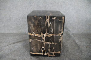 Square Petrified Wood Log Stool 18" x 12" x 12" - BK.77