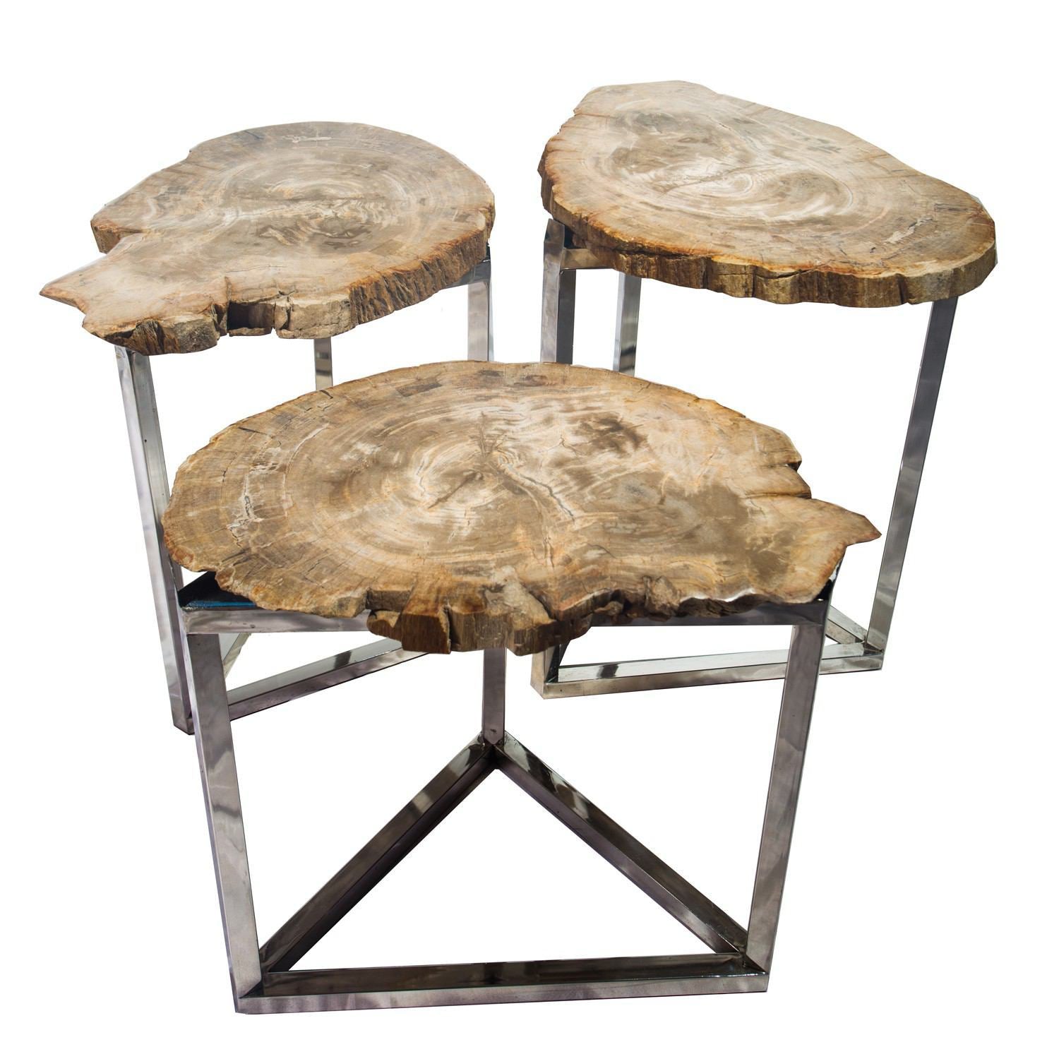 Petrified Wood Park Slope Side Tables PF-2015 by AIRE Furniture