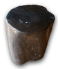 Petrified Wood Stool-18"h- PF2114- Black Dappled