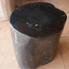 Petrified Wood Stool-18"h- PF2114- Black Dappled